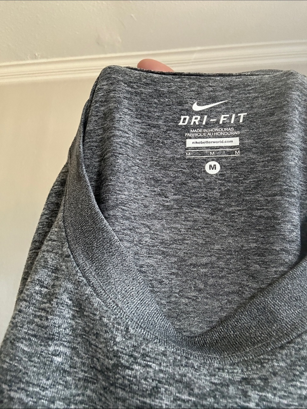 Nike Women's Heather Gray Dri-FIT V-Neck Top